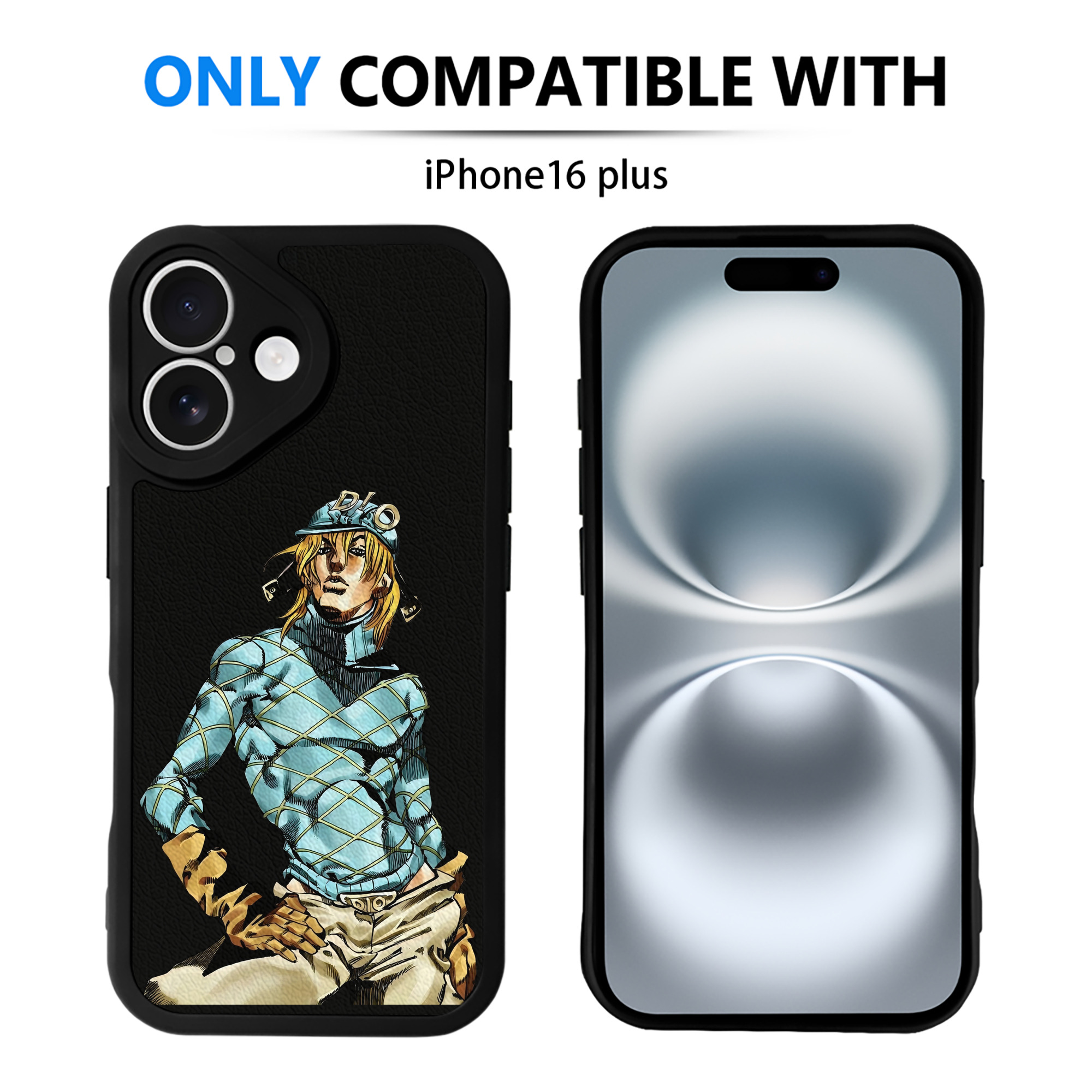 （画像用） ジョジョの奇妙な冒険 ディオ?ブランドー JoJo's Bizarre Adventure Dio Brando 【iPhone 16シリーズ対応】シリコンスマホケース（レザー調） 材質：シリコン